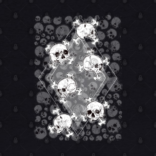 Skulls Attack Pattern, Halloween paper, Horror, Creepy Design Sticker by SSINAMOON COVEN